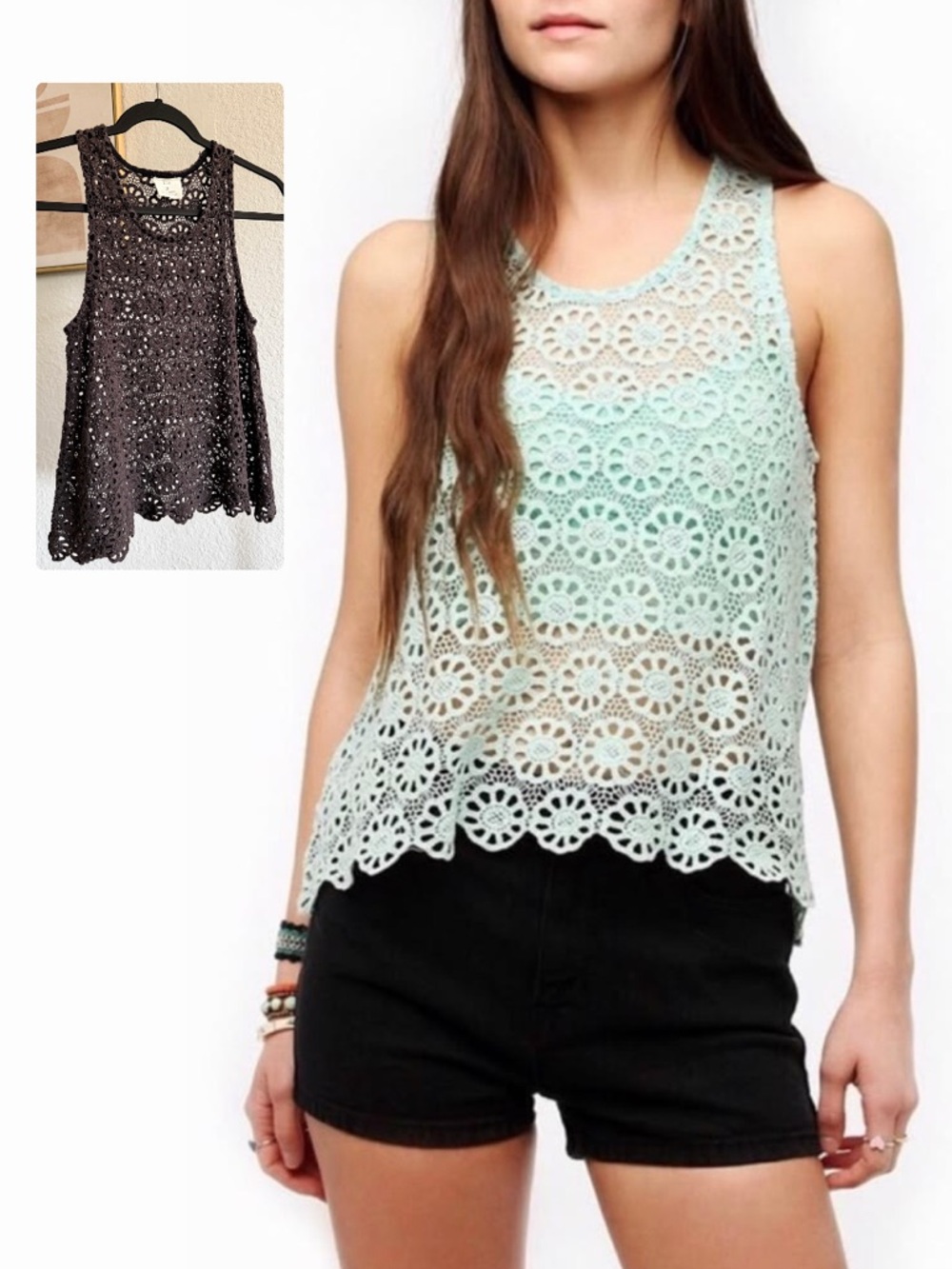 Pins & Needles Crochet Lace Tank Top